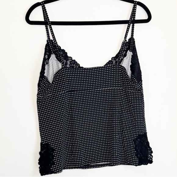 Alfani Two Piece Blue and White Polka Dot Sleepwear Set with Navy Blue Lace Trim - Picture 13 of 14